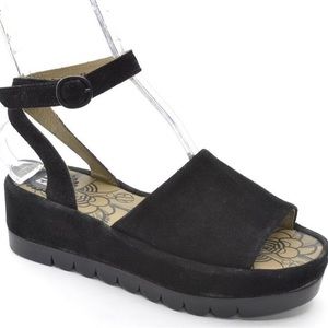 Fly London Booz Black Platform Sandals 40